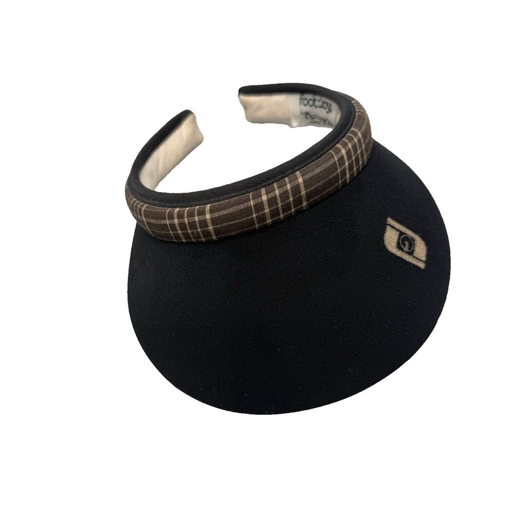FootJoy Womens Golf Sun Visor Cap Hat Multicolor Plaid Made in USA Y2K EUC